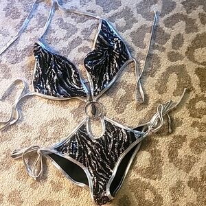 J Valentine swimwear sexy gorgeous sequins sz L